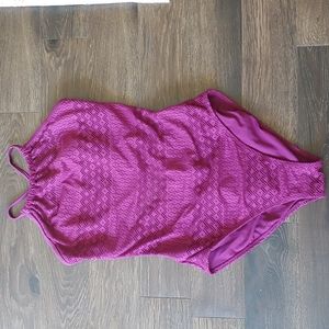 Plum mesh onepiece